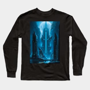 Spaceport with an evil, futuristic building Long Sleeve T-Shirt